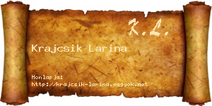 Krajcsik Larina névjegykártya